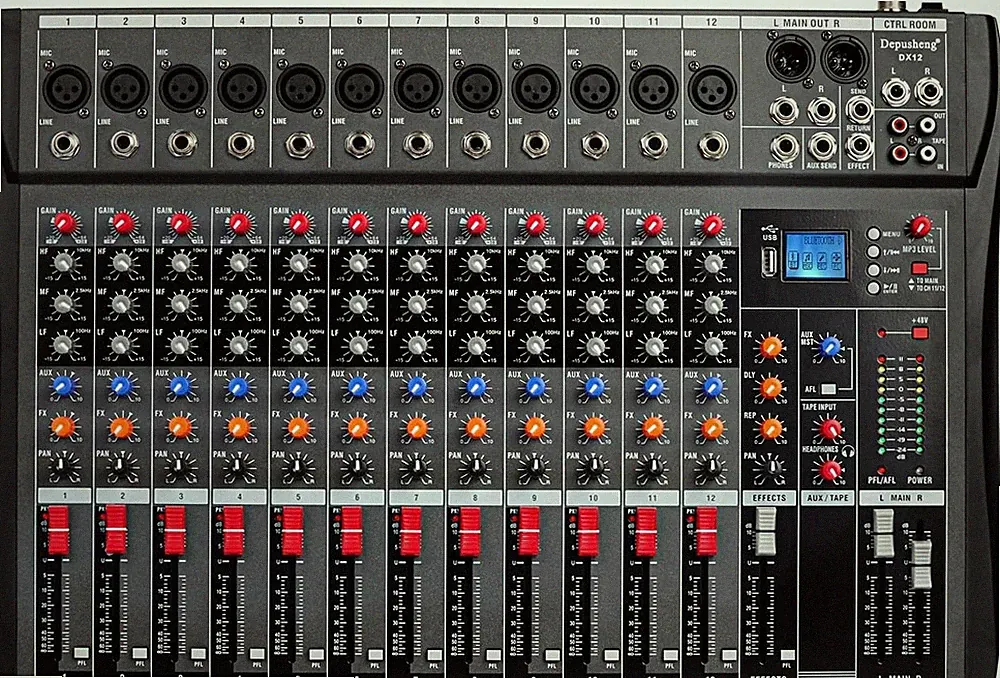 12 Channel Audio Mixer Depensheng DX12 DJ Controller