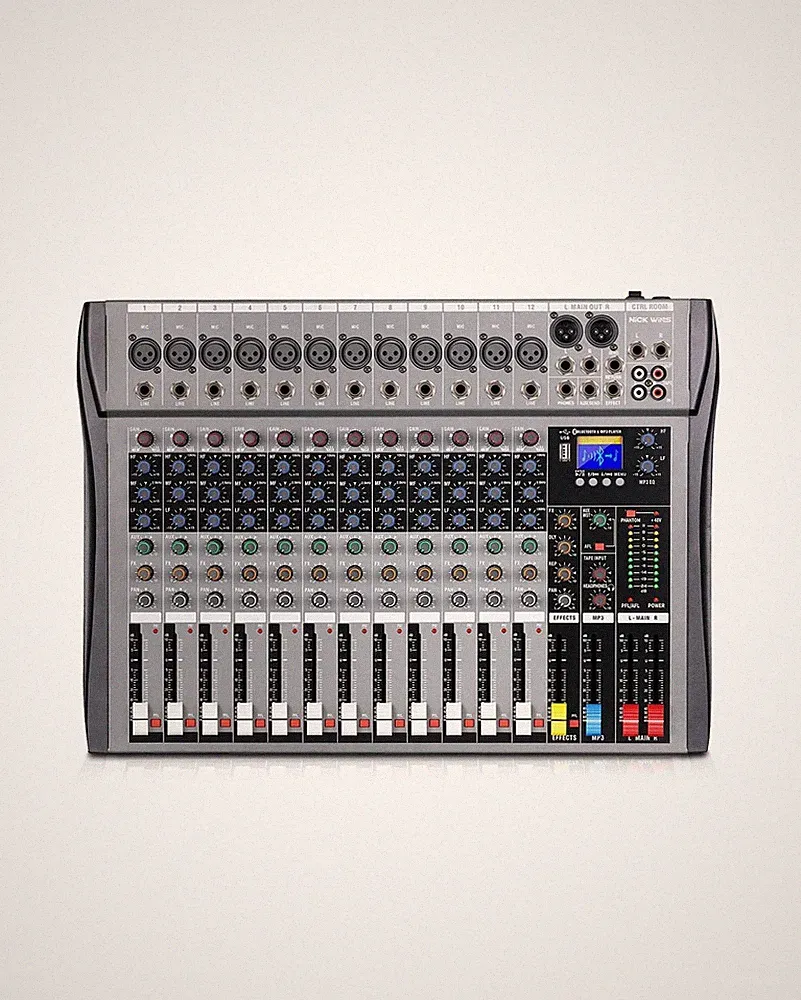 12 Channel mixer professional Audio Mixer, dj mixer with Individual Channel C...