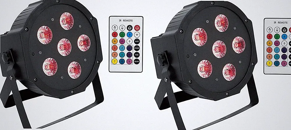 (2) Battery PAR 61 Rechargeable RGBWA+ DMX DJ Wash Lights+Remotes