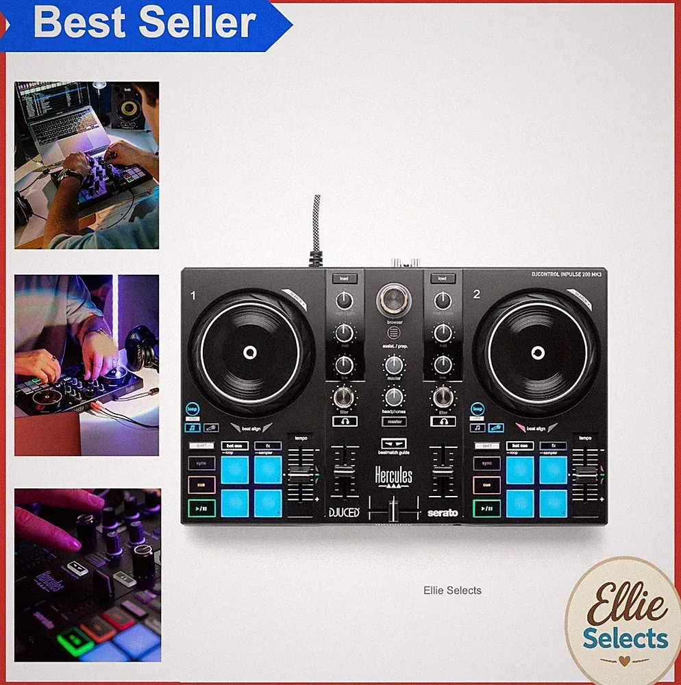 2 Deck Beginner DJ Controller Portable Beatmatch Guide Stem Separation