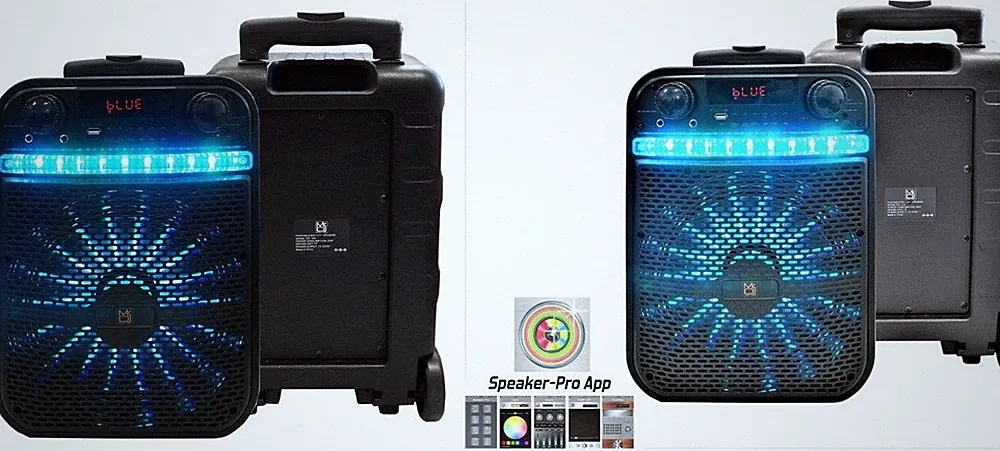 2 MR DJ AXL 10" Bluetooth Portable Speaker Bluetooth Rechargeable App Control