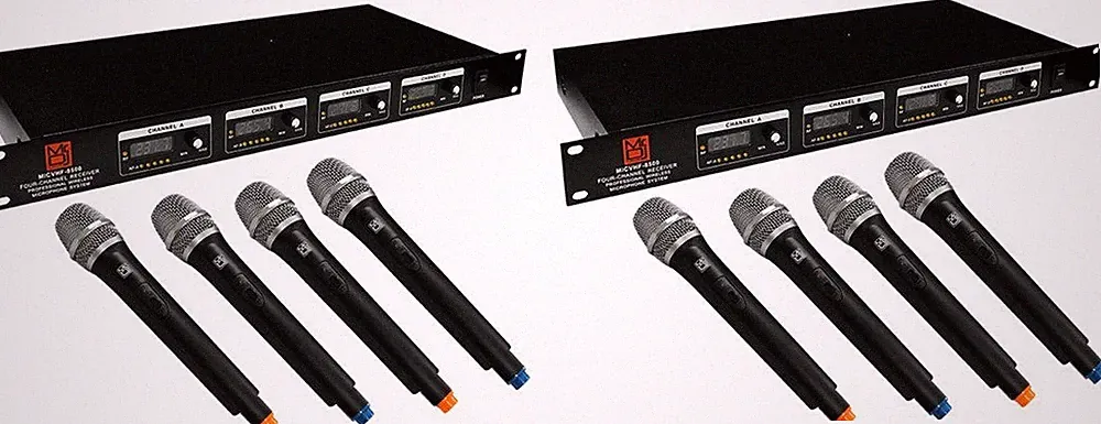 2 MR DJ MICVHF-8500 4 Channel Handheld Wireless Microphone PA/DJ/KTV/Karaoke
