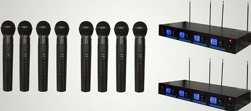 2 Mr Dj MICVHF-8800 4 Channel PA/DJ/KTV/Karaoke VHF Handheld Wireless Microphone