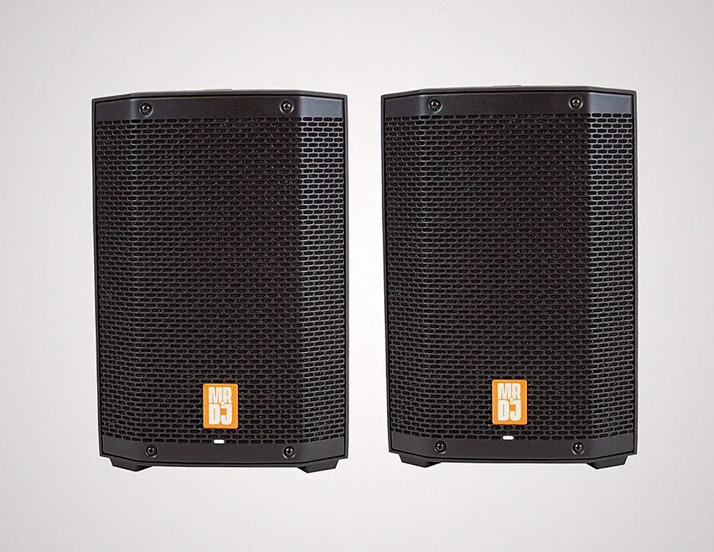 2 MR DJ PROX8PA PRO Battery Powered Active Portable PA Speaker All-in-One Array