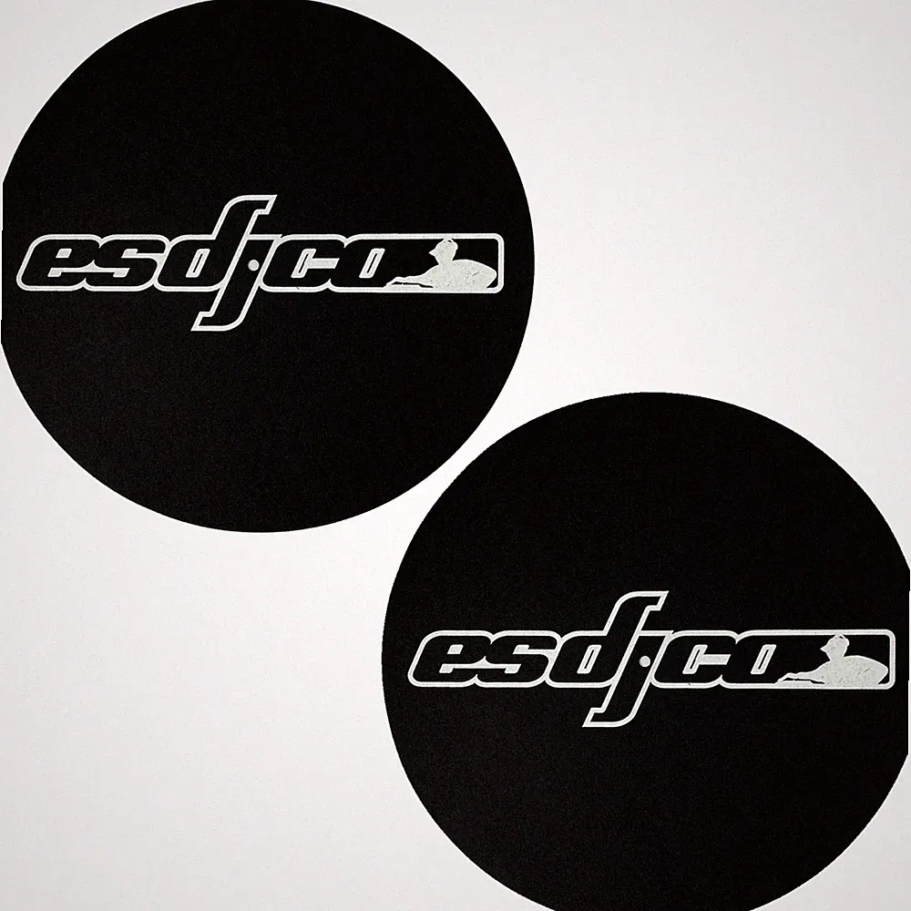 2-Pack Pro DJ Turntable Vinyl Record Slipmats Classic ESDJCO RWB White & Black