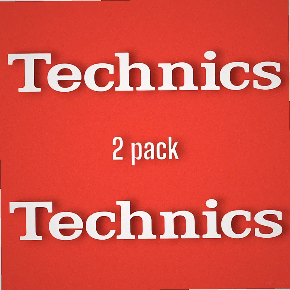 2 Pack Technics Decal Set - Turntable Vinyl Sticker Kit - DJ Equipment Decor