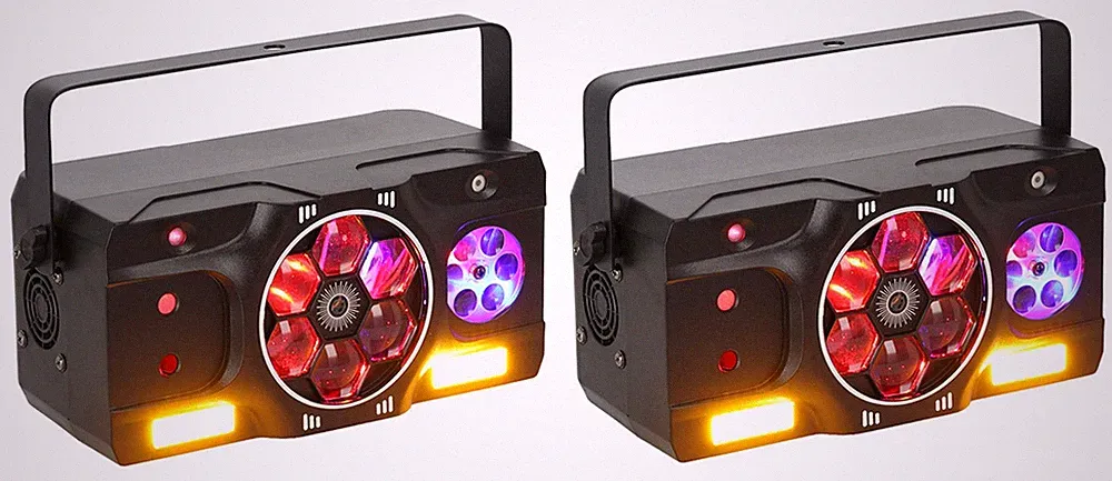 (2) Rockville INSTA PARTY 61 Bee Eye/Laser/Strobe Dance Floor DJ Effect Lights