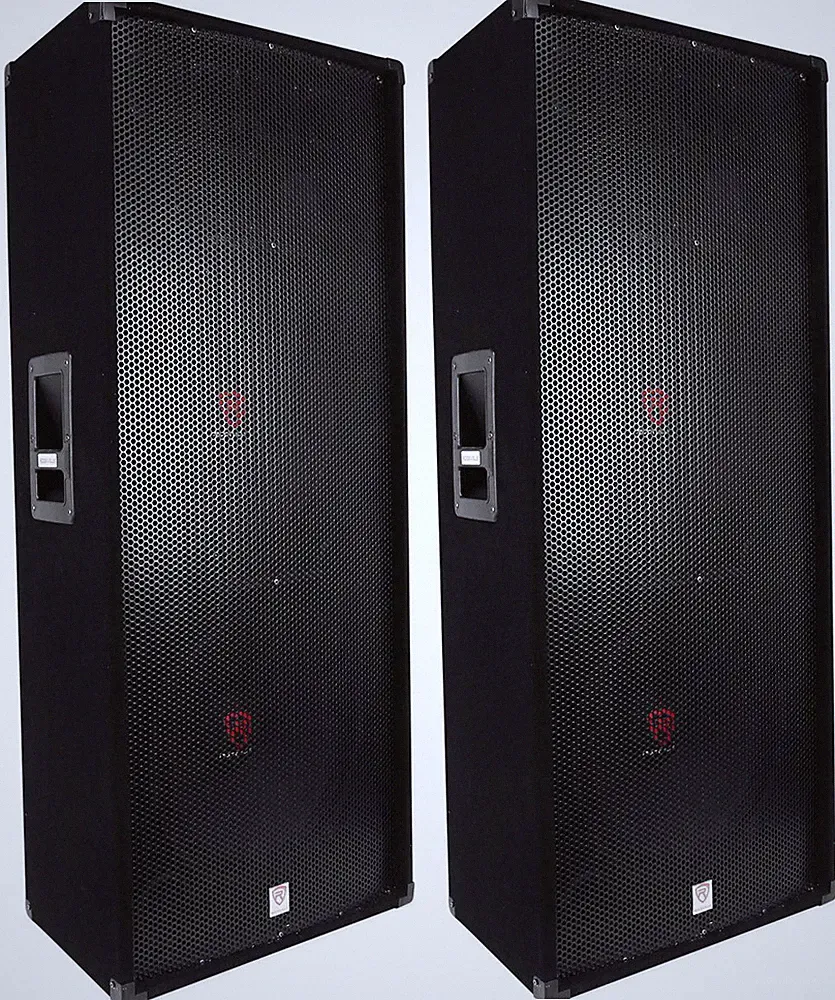 (2) Rockville RSG15.24 Dual 15” 3000 Watt 3-Way 4-Ohm Passive DJ / PA Speaker