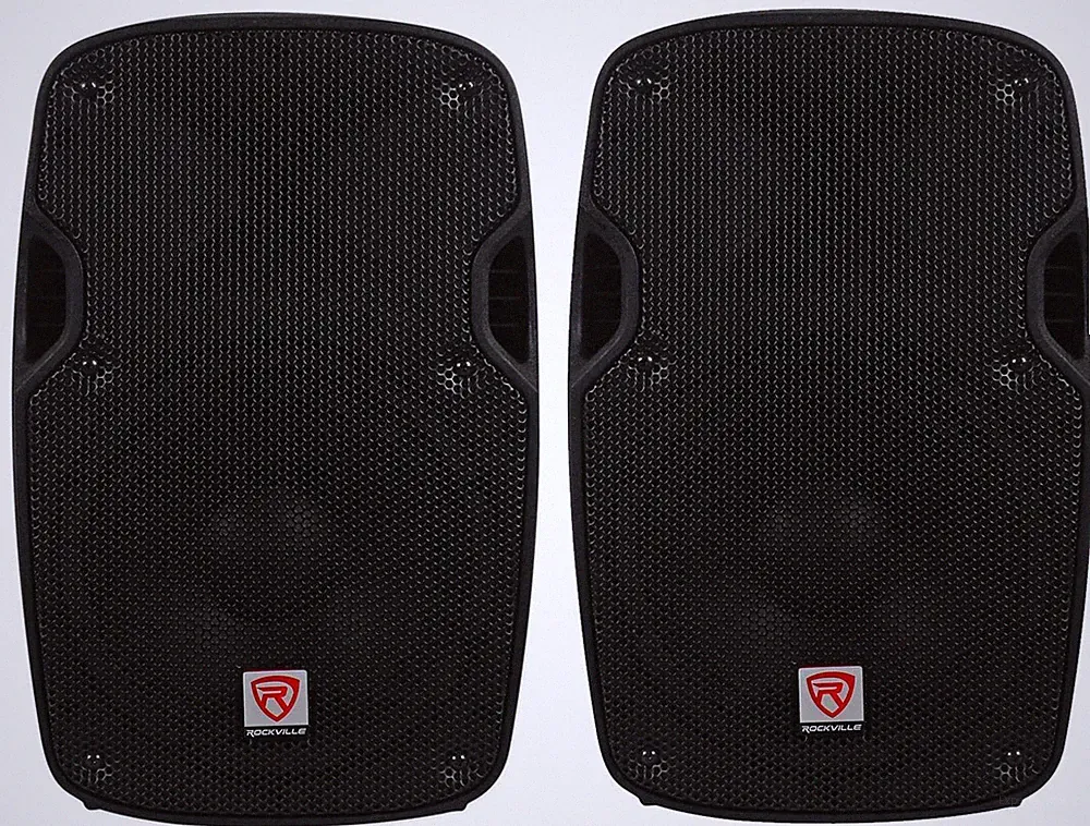 2) Rockville SPG88 8“ Passive 800W DJ PA Speakers ABS Lightweight Cabinet 8 Ohm