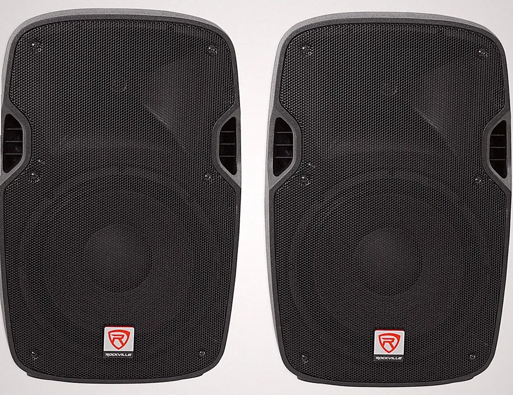 (2) Rockville SPGN128 12" Passive 2400 Watt DJ PA Speakers ABS Cabinets 8-Ohm