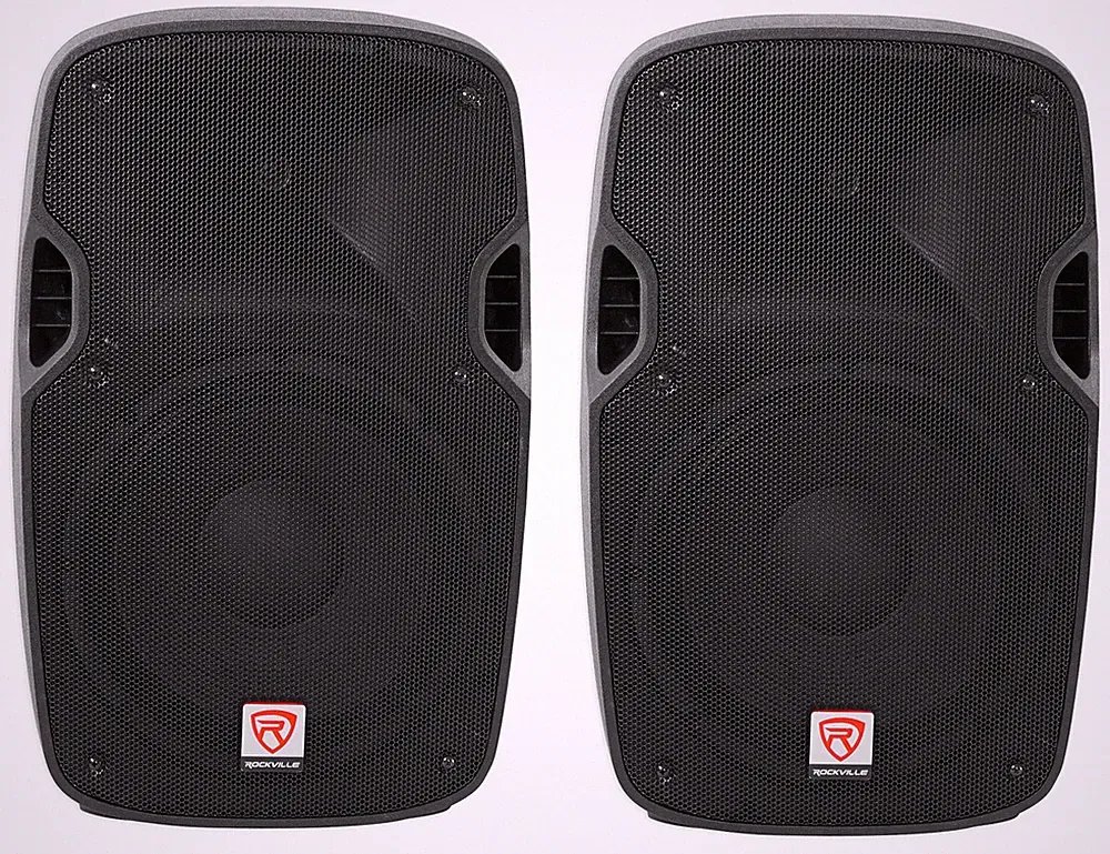 (2) Rockville SPGN128 12" Passive 2400 Watt DJ PA Speakers ABS Cabinets 8-Ohm
