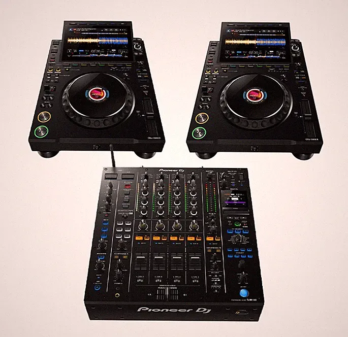 2 x AlphaTheta CDJ-3000X flagship DJ player + 1 x Pioneer DJ DJM-A9 Pro-DJ Mixer