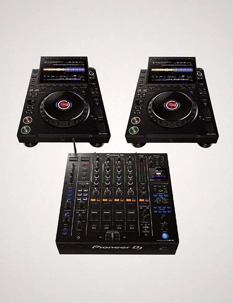 2 x AlphaTheta CDJ-3000X flagship DJ player + 1 x Pioneer DJ DJM-A9 Pro-DJ Mixer