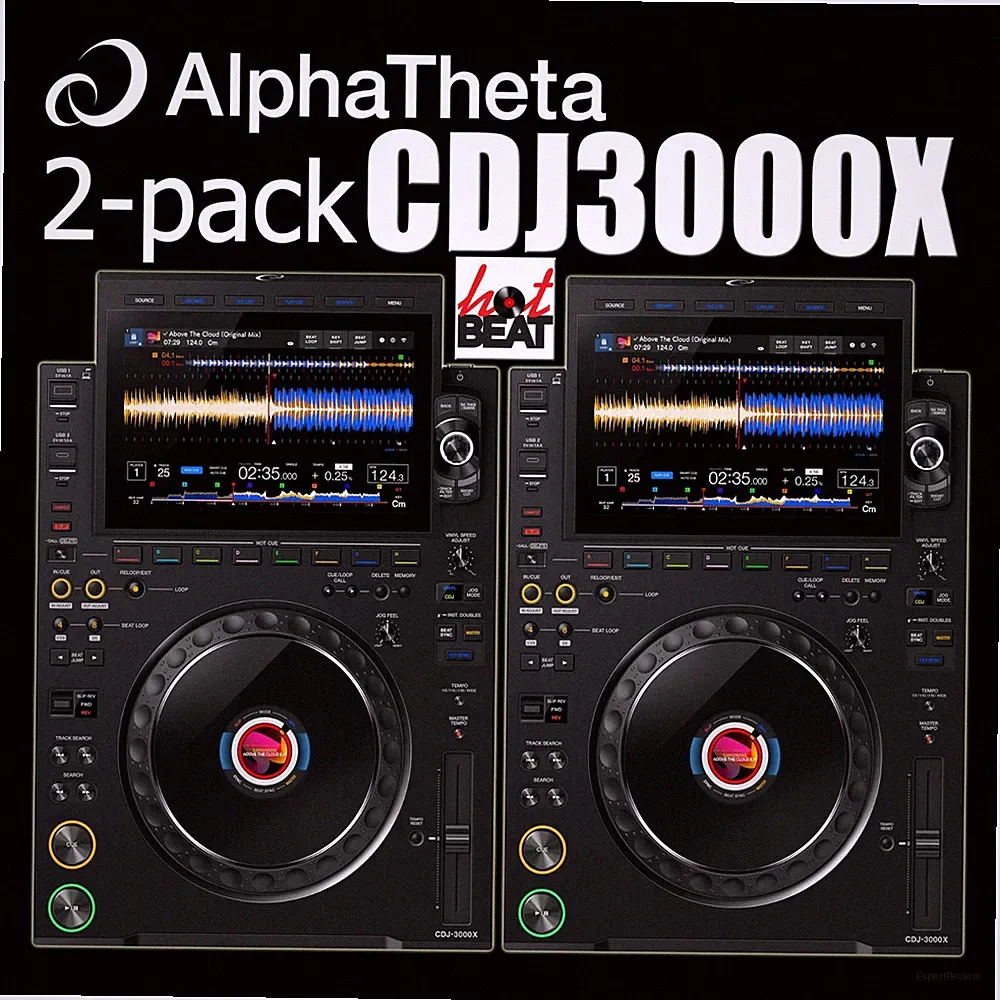 2 x AlphaTheta CDJ3000X High-Resolution Professional DJ Players CDJ-3000X