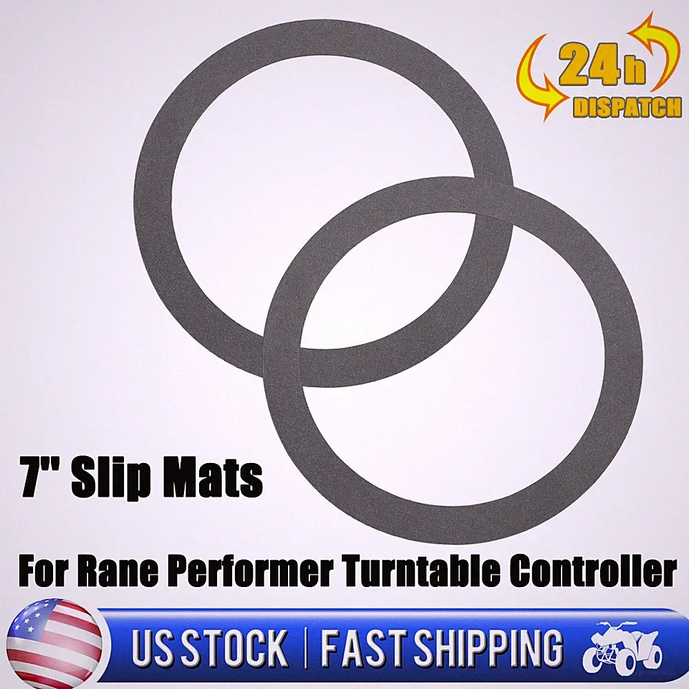 2PCS 7'' Slip Mats Ultra Thin For Rane Performer Controller Turntable DJ Scratch
