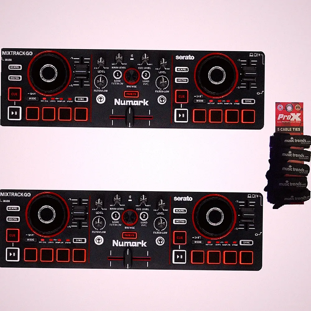 2x Numark Mixtrack GO ULTRA-PORTABLE 2-DECK DJ CONTROLLERS with STEMS