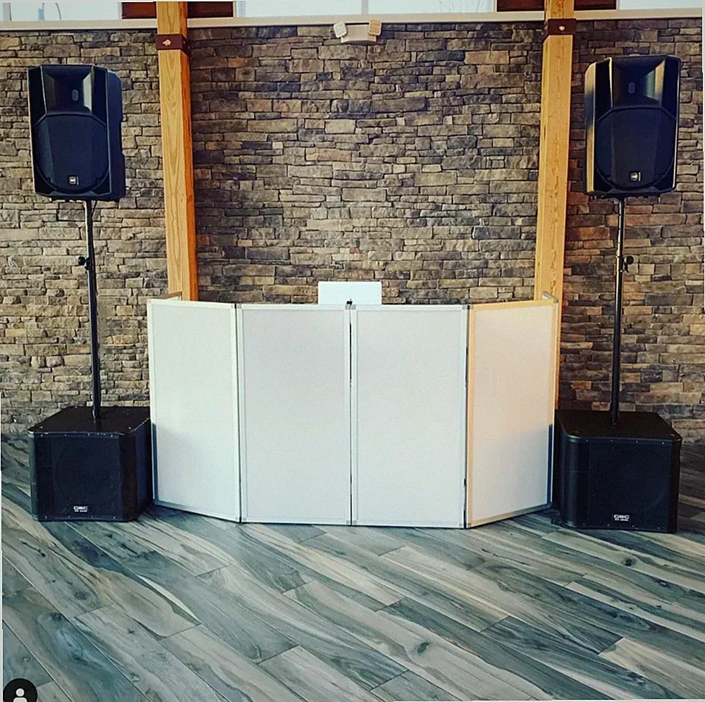 4 Panel White and Silver Plexiglass DJ Facade | DJ Frontboard | Dj Equipment