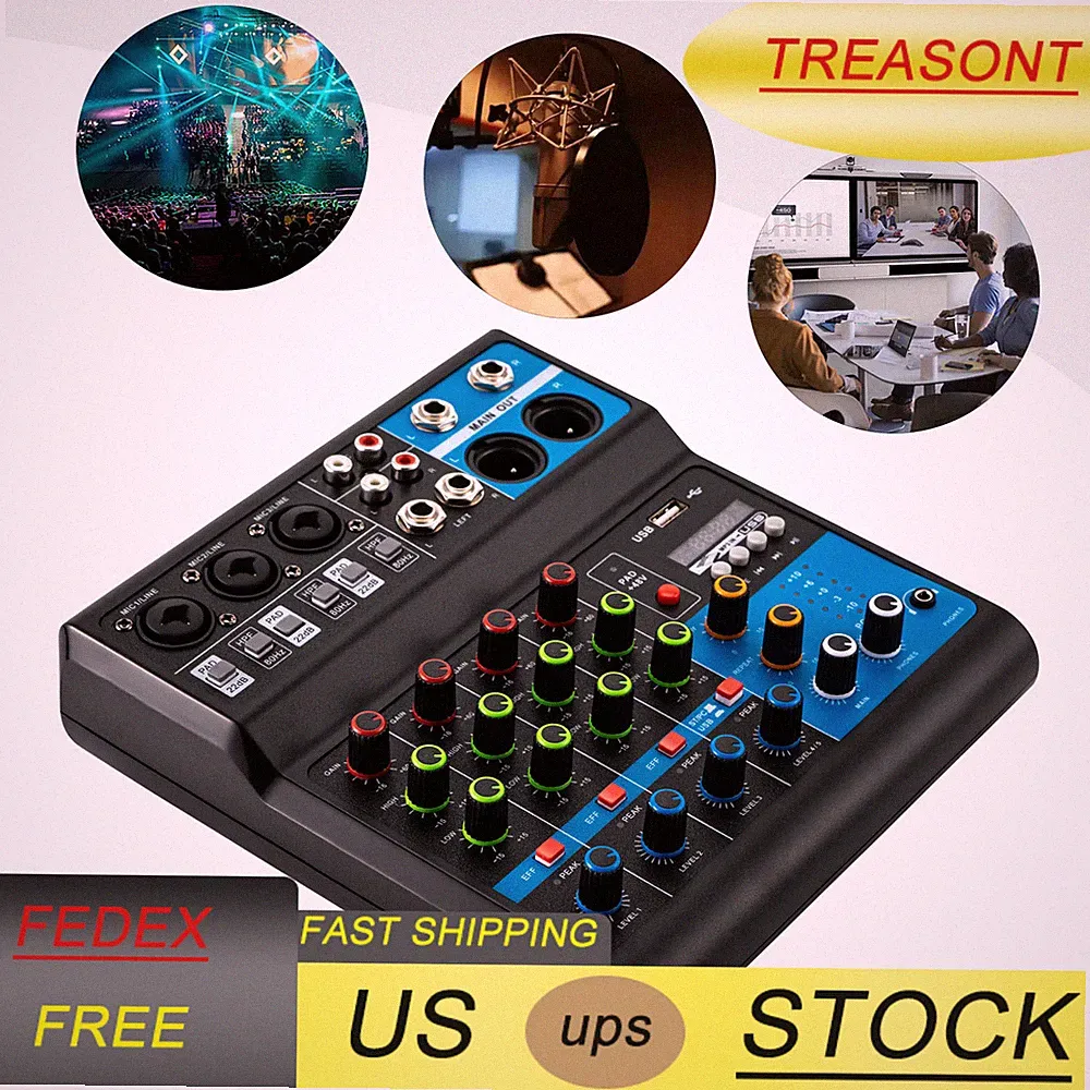 5 Channel Mini Audio DJ Mixer Sound Board Console System