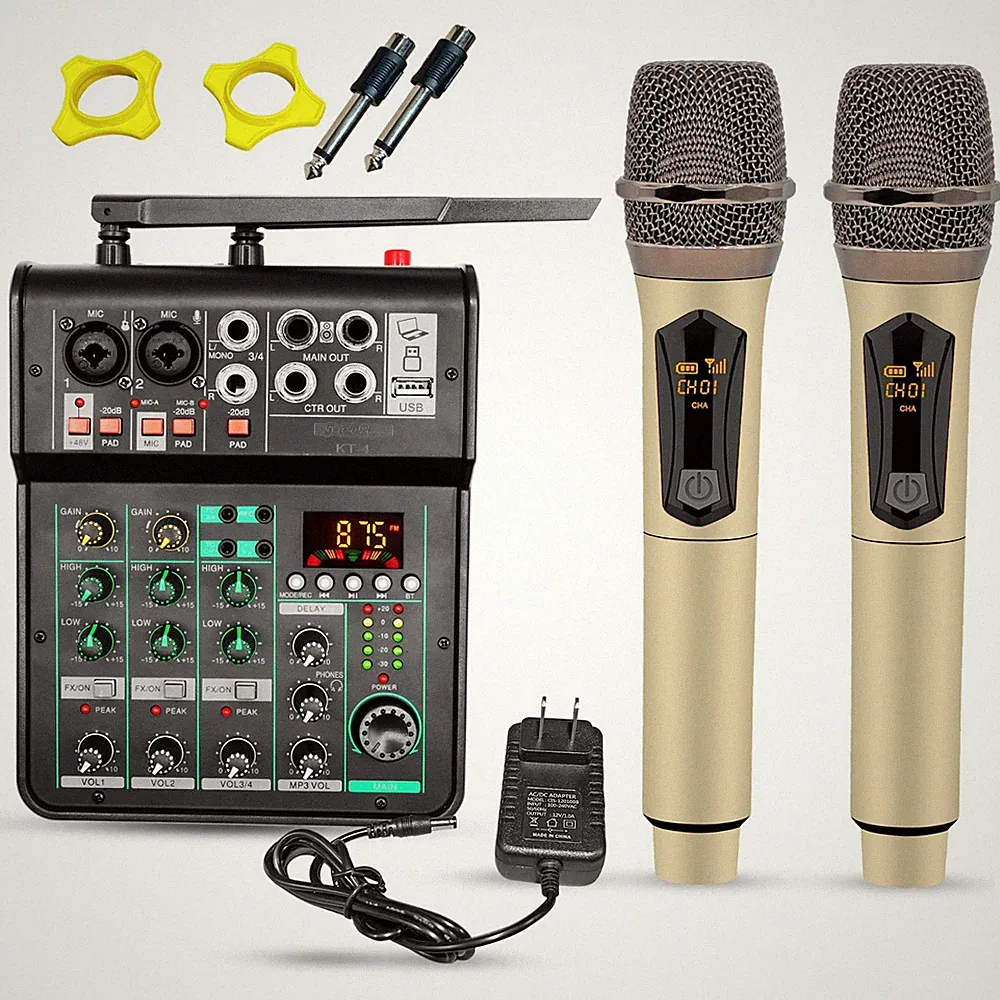 5Core Audio Mixer 4 Channel DJ Soundboard USB Interface Bluetooth XLR Console