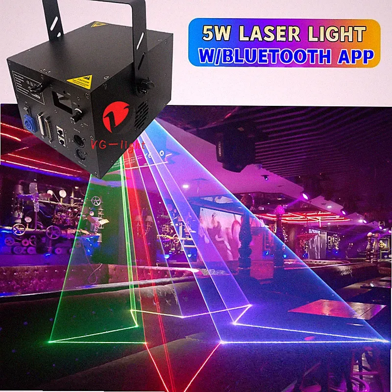5W RGB ILDA DMX Laser Light App Control Professional DJ Disco Stage Laser Lights