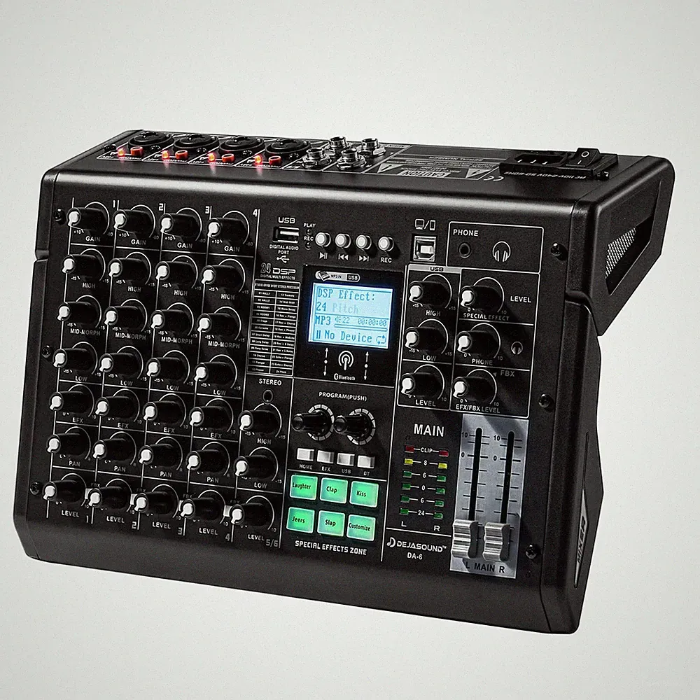 6-Channel Audio Mixer for Podcasting, Streaming, Recording, DJ, Karaoke