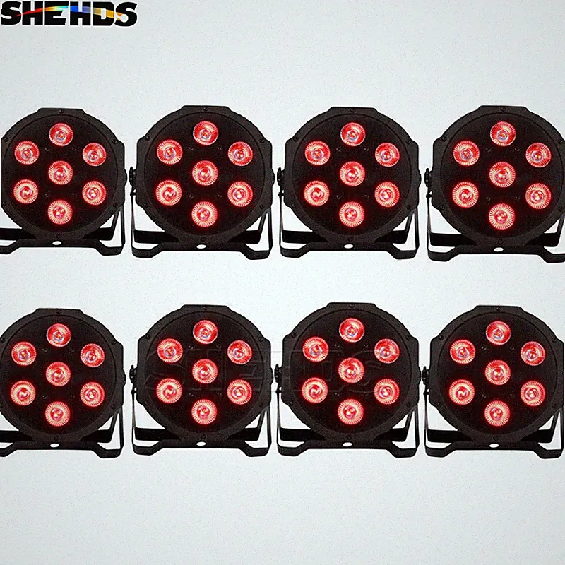 8PCS SHEHDS 7x18W LED Stage Light RGBWAUV 6in1 Par Light Bar Disco DJ Lighting