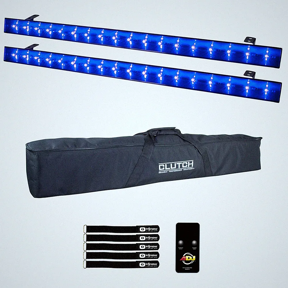 ADJ ECO UV Bar DMX Black Light 2-Pack with Bags Package idjnow