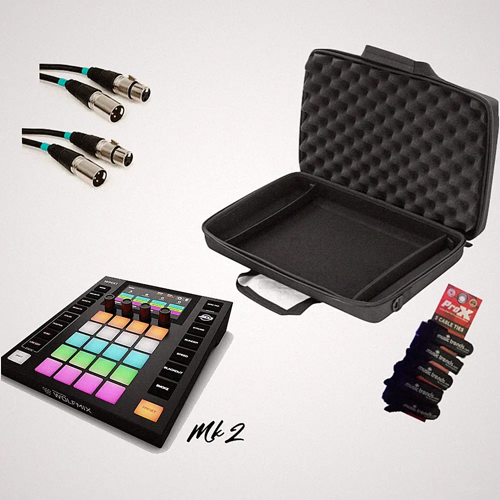 ADJ Wolfmix Mk2 standalone lighting control system w/ Case and DMX Cable
