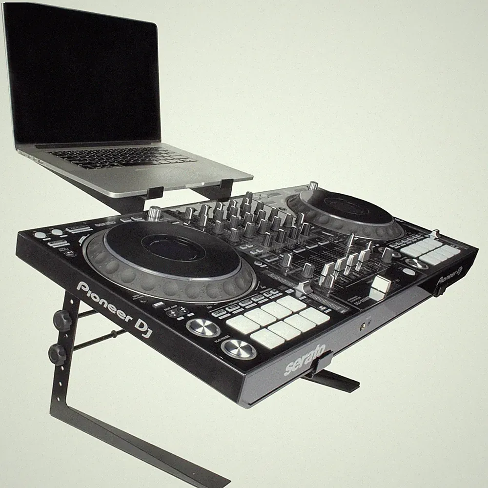 Adjustable DJ Controller Stand, Rubber Padding%