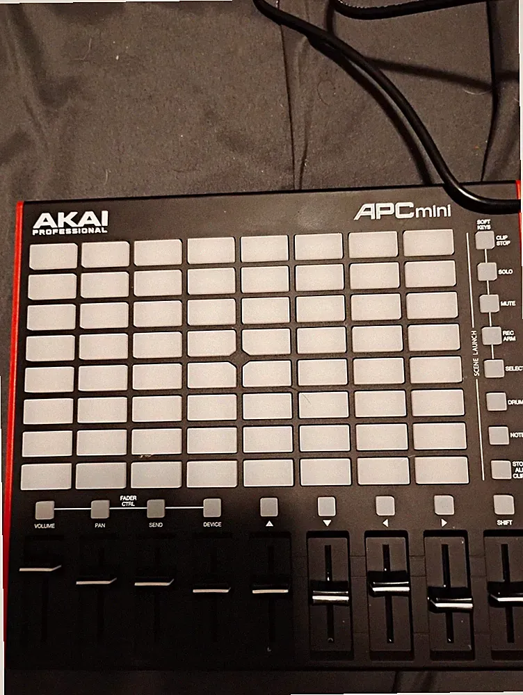 Akai Professional APC mini 64-Pad USB Pad Controller w/ Faders, Red/Black