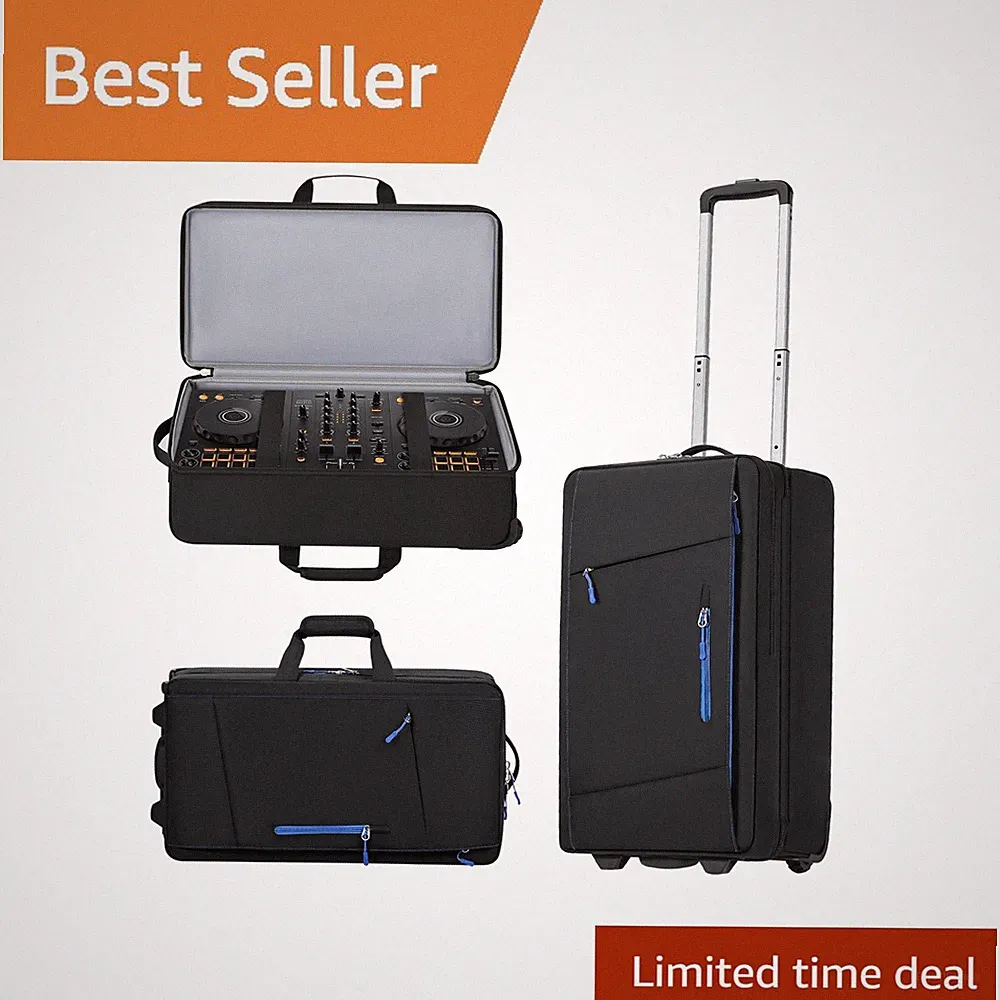 Aljikz DJ Controller Case Blue Wheels