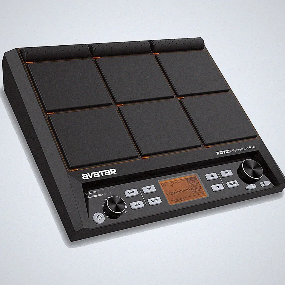 All-in-one Electric Drum Pads LED Percussion 9 Pads, Multipad w/MIDI USB-B Ports