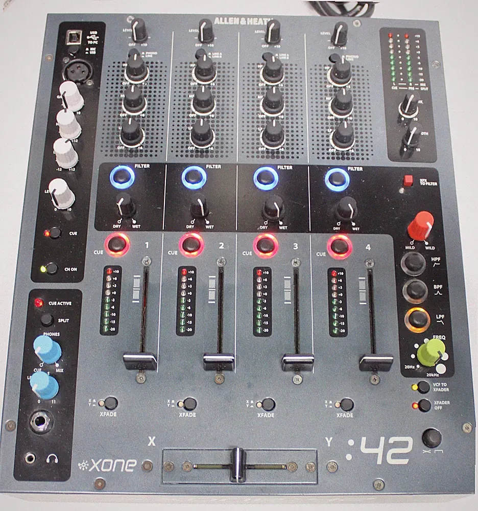 Allen and Heath Xone 42 4 Channel Analog and USB Digital DJ Mixer Analog Filter