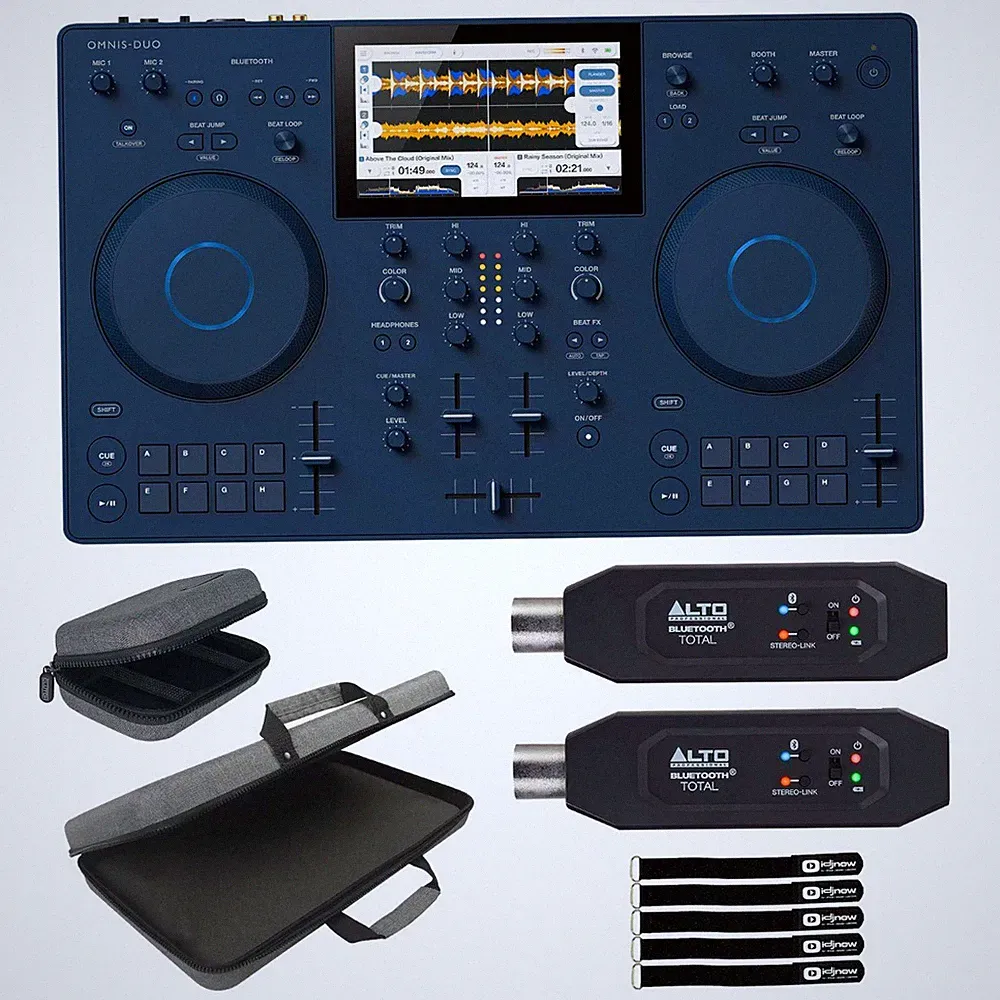 Alpha Theta OMNIS-DUO Portable Battery Powered DJ Controller w Bluetooth Totals