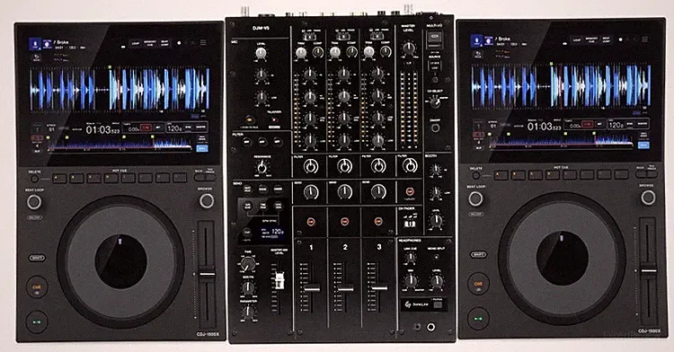 AlphaTheta CDJ-1500X DJ Media Player Pair with DJM-V5 3-channel DJ Mixer