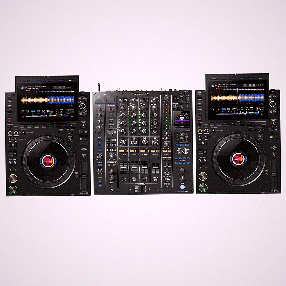 AlphaTheta CDJ-3000X Next-Gen Flagship Professional DJ Players w DJM-A9 Mixer