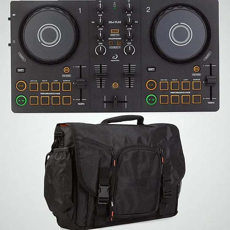 AlphaTheta DDJ-FLX2 2-deck DJ Controller with Messenger Bag