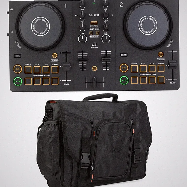 AlphaTheta DDJ-FLX2 2-deck DJ Controller with Messenger Bag