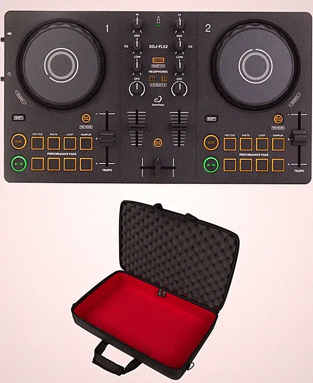 AlphaTheta DDJ-FLX2 2-deck DJ Controller with Soft Case