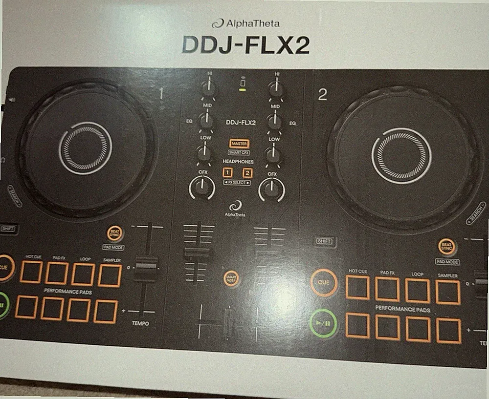 AlphaTheta DDJ-FLX2 2-Deck Portable Tabletop DJ Controller USB-C Loop/Sampler