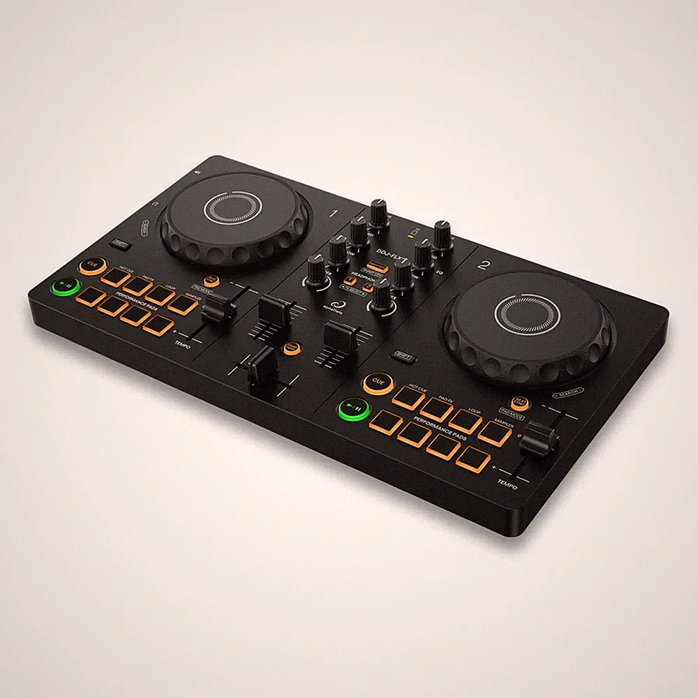 AlphaTheta DDJ-FLX2 Compact 2-Channel DJ Controller, Smart Pack of 1, Black