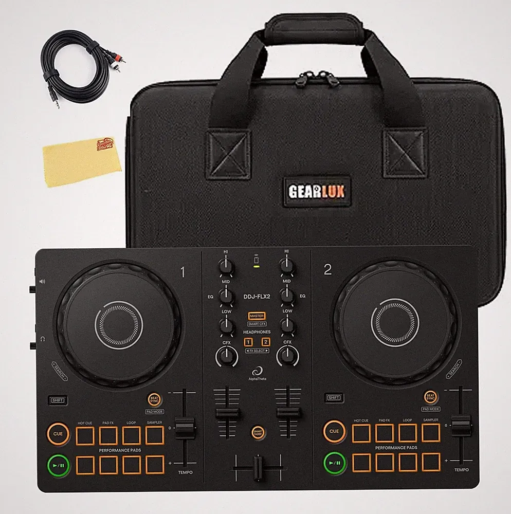 AlphaTheta DDJ-FLX2 Compact 2-Channel DJ Controller w/ Case