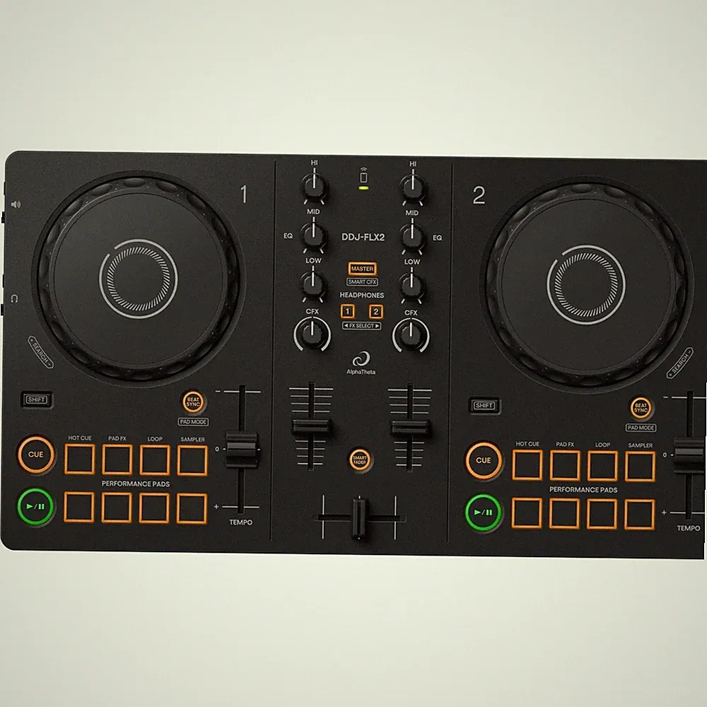AlphaTheta DDJ-FLX2 DJ Controller SeratoDJ Lite DDJFLX2 Compact Portable