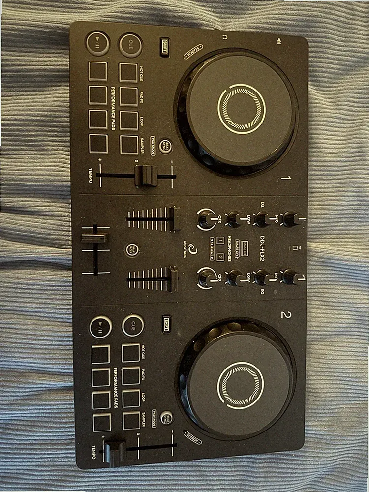AlphaTheta DDJ-FLX2 Double Deck DJ Controller, Performance Pads, Black