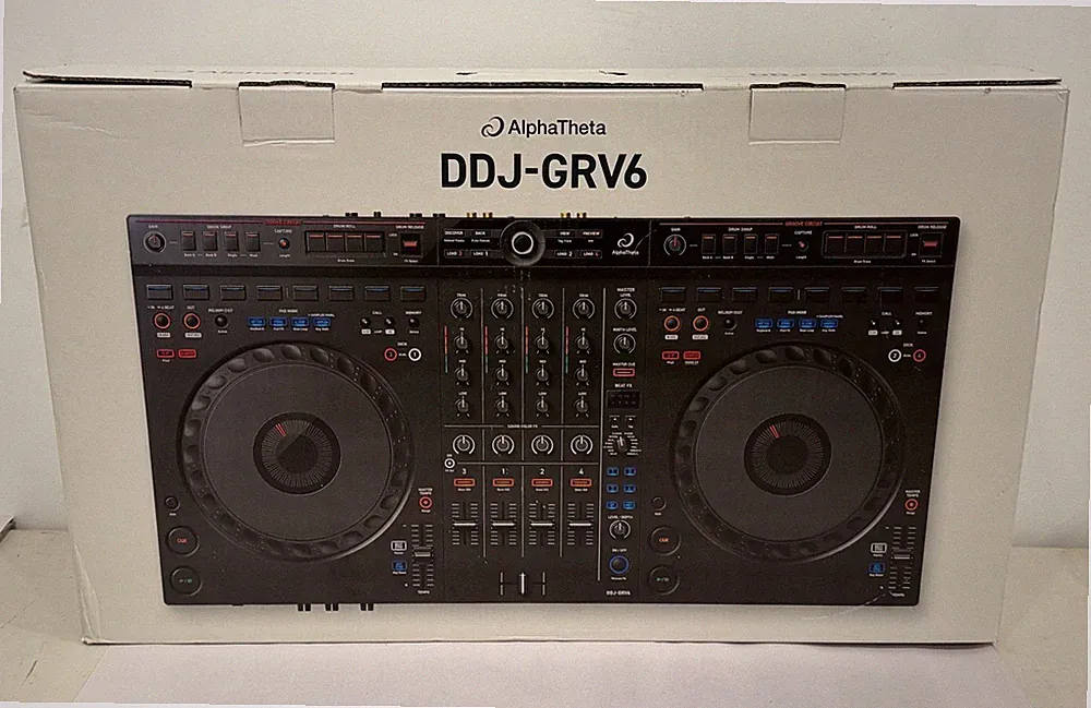 AlphaTheta DDJ-GRV6 2-Deck DJ Controller Built-In Mixer Beat FX USB Black