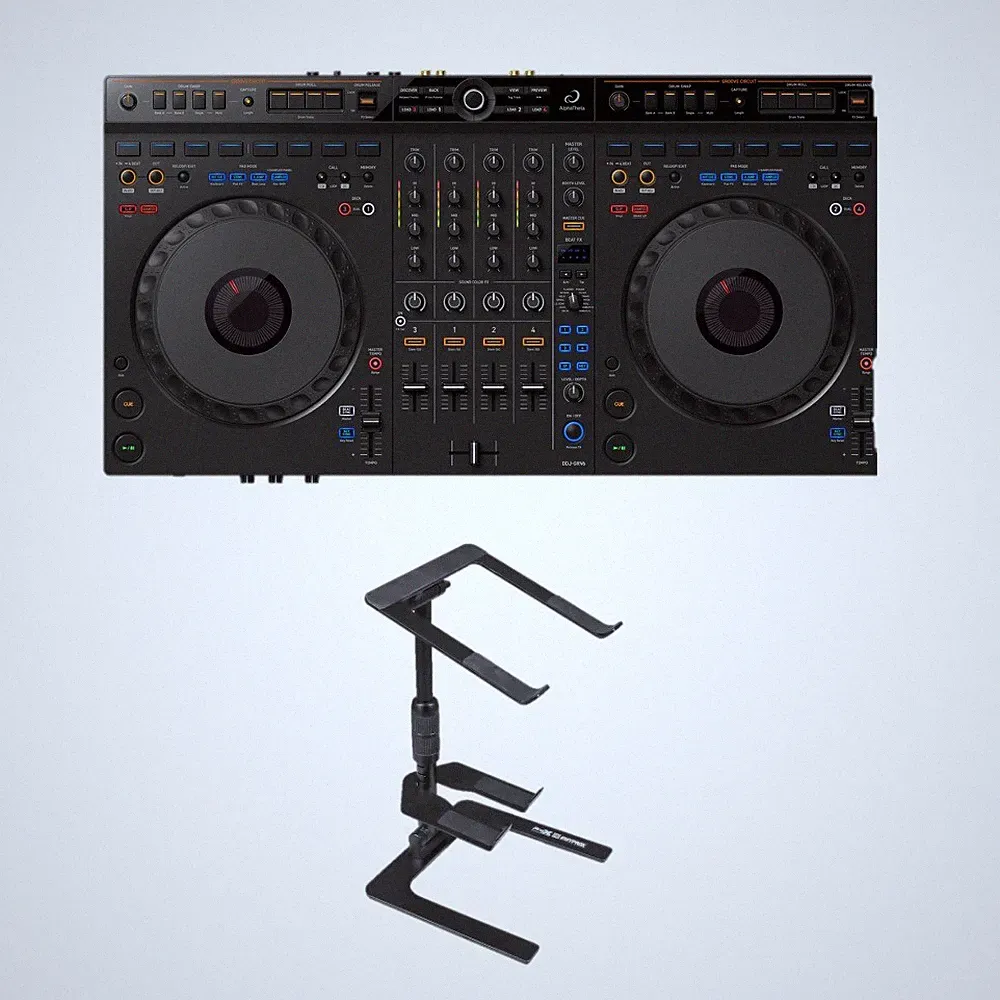 AlphaTheta DDJ-GRV6 4-channel DJ controller + Black Laptop Stand & Bag