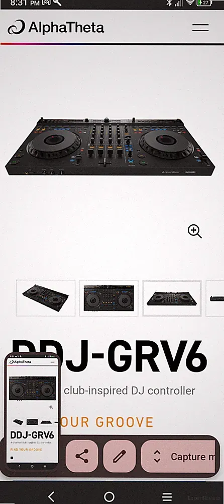 AlphaTheta DDJ‑GRV6 4‑Channel DJ Controller — Groove Circuit Live Remixing, Club