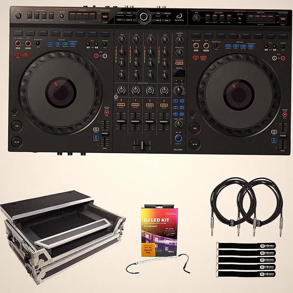 AlphaTheta DDJ-GRV6 4-Channel Stem Rekordbox Serato DJ Controller w Silver Case