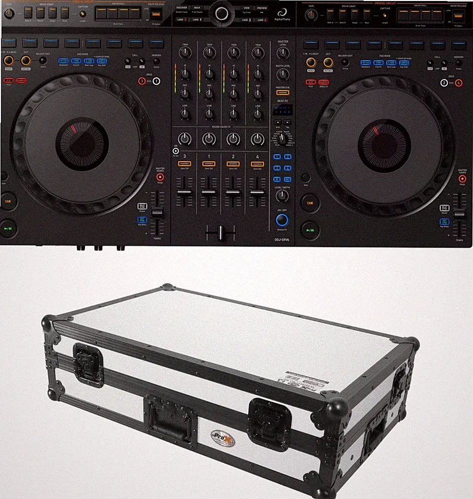 AlphaTheta DDJ-GRV6 DJ controller 4-channel mixer +ProX Flight Style Case (MINT)