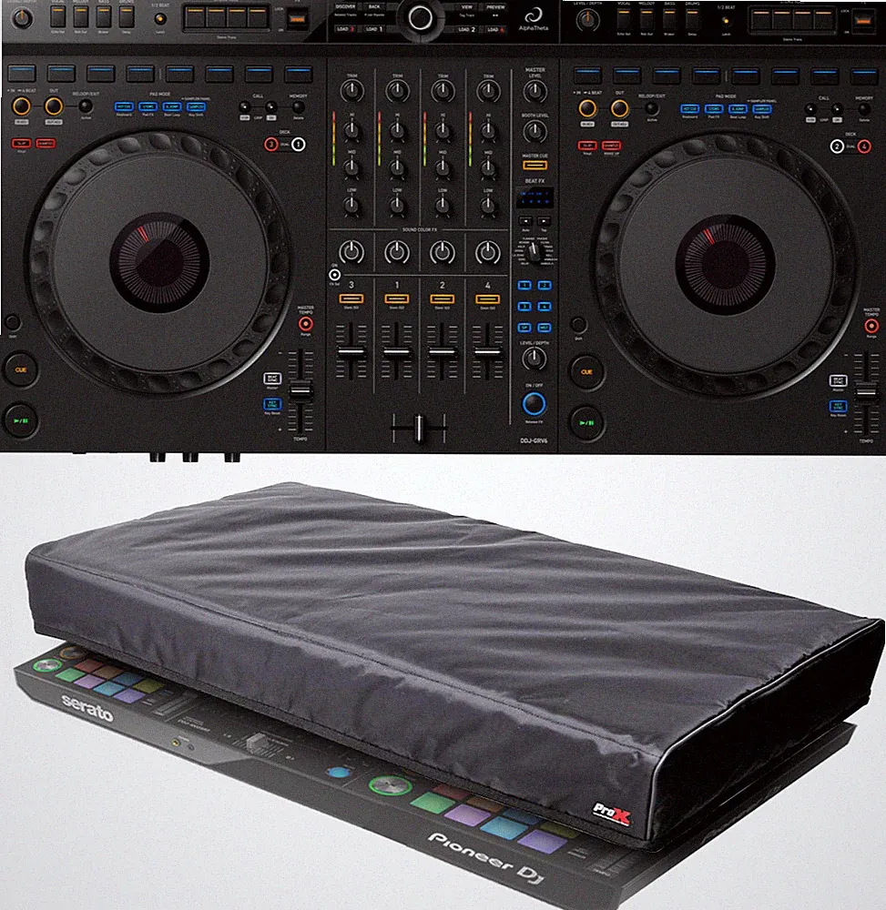 AlphaTheta DDJ-GRV6 DJ controller 4channel + ProX XB-DDJ1KCOVER Protective Cover